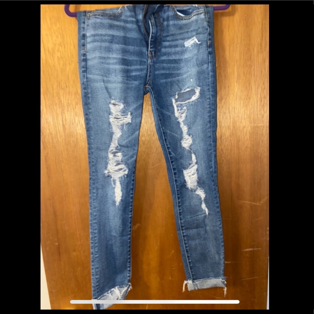 American eagle high waisted ripped jeans